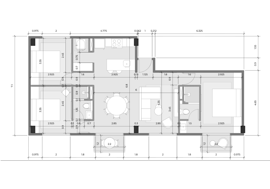3 Bedroom Floor Plan 1
